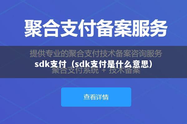 sdk支付(sdk支付是什么意思)