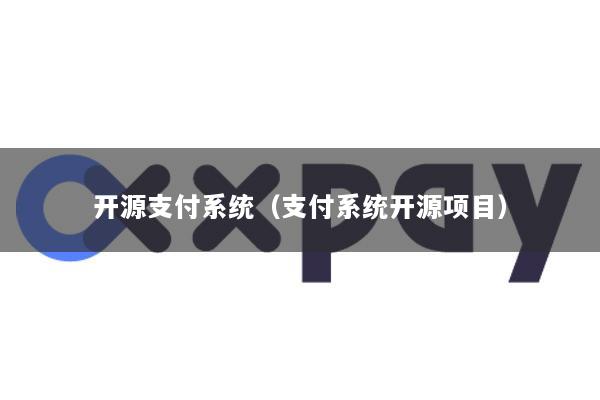 开源支付系统(支付系统开源项目)