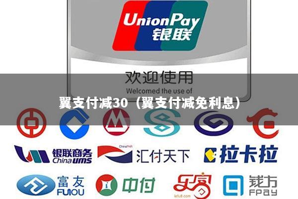翼支付减30(翼支付减免利息)