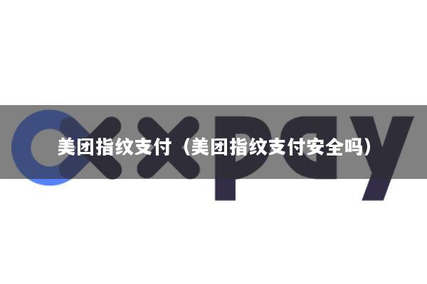 美团指纹支付(美团指纹支付安全吗)