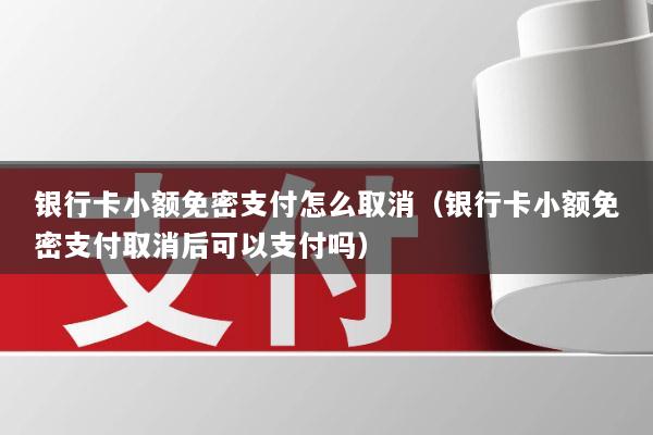 银行卡小额免密支付怎么取消(银行卡小额免密支付取消后可以支付吗)