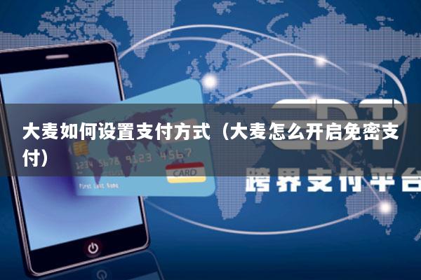 大麦如何设置支付方式(大麦怎么开启免密支付)