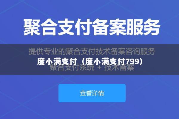 度小满支付(度小满支付799)