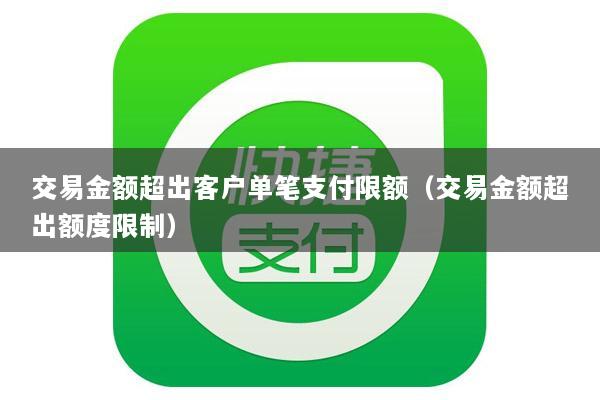 交易金额超出客户单笔支付限额(交易金额超出额度限制)