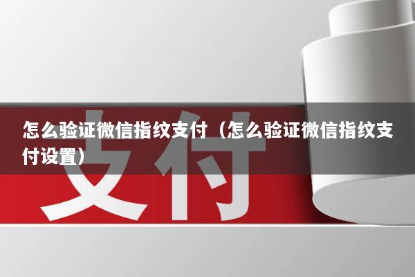 怎么验证微信指纹支付(怎么验证微信指纹支付设置)