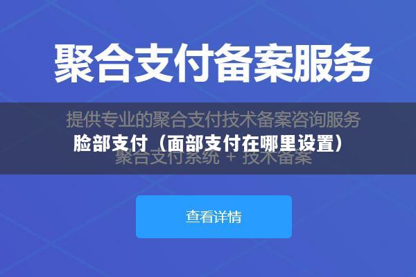 脸部支付(面部支付在哪里设置)