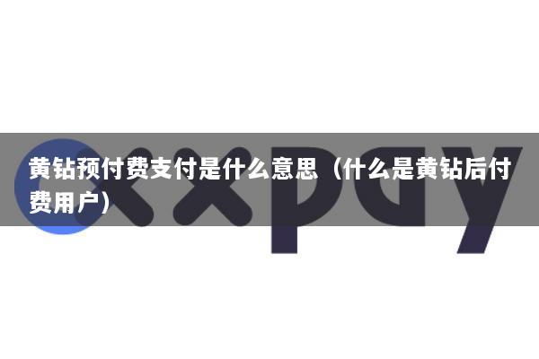 黄钻预付费支付是什么意思(什么是黄钻后付费用户)