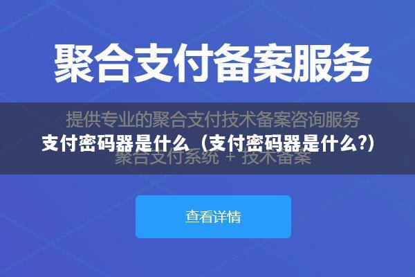 支付密码器是什么(支付密码器是什么?)