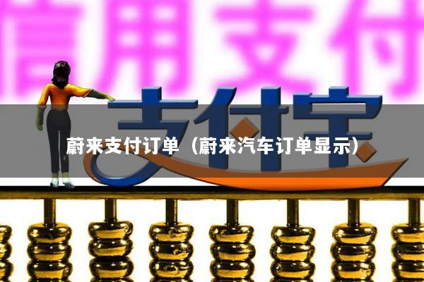 蔚来支付订单(蔚来汽车订单显示)