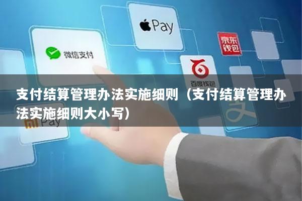 支付结算管理办法实施细则(支付结算管理办法实施细则大小写)