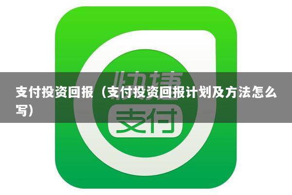 支付投资回报(支付投资回报计划及方法怎么写)