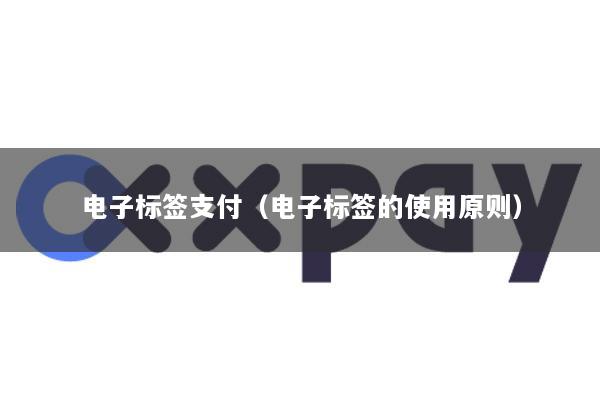 电子标签支付(电子标签的使用原则)