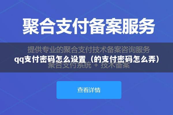 qq支付密码怎么设置(的支付密码怎么弄)