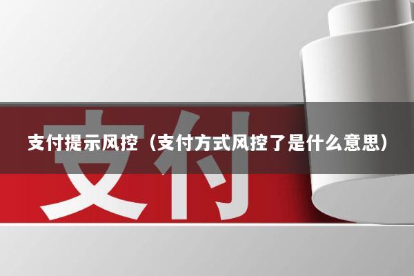 支付提示风控(支付方式风控了是什么意思)