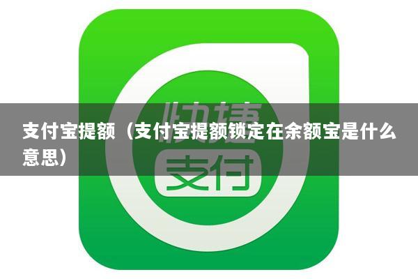 支付宝提额(支付宝提额锁定在余额宝是什么意思)